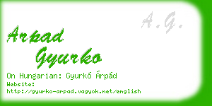 arpad gyurko business card