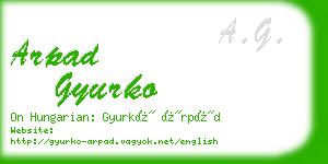 arpad gyurko business card